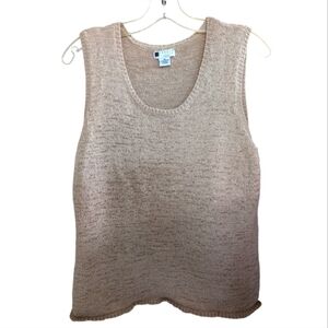 Carole Little Oatmeal Marled Knit Tank Size 3X GUC